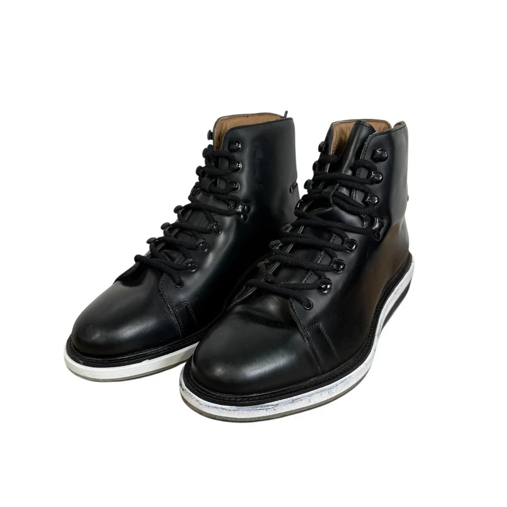 Vintage Foundry Co. Talon Black Leather Lace Up Moto Boots Mens US 9.5 VF1395 - Picture 2 of 7